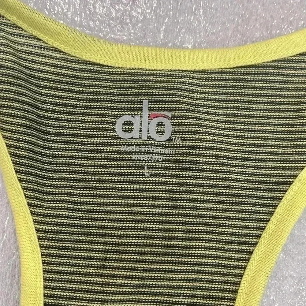 [L]Alo Yoga Racer Back  Tank Top in Stripes - Picture 3 of 5